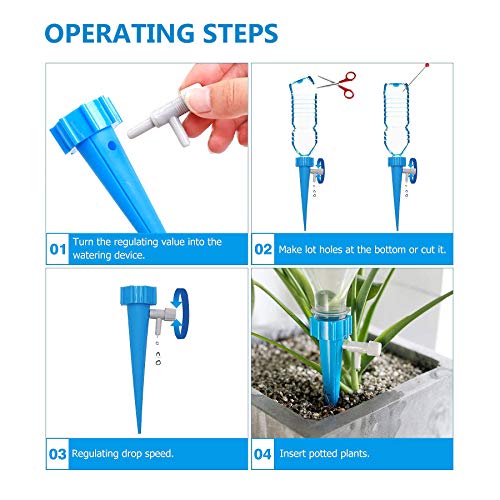 HASTHIP® Plastic 12 Pcs Drip Irrigation Kit For Home Garden Self-Watering Spikes For Plants Automatic Plant Water Dropper With Slow Release Control Valve Switch X3 HASTHIP® Plastic 12 Pcs Drip Irrigation Kit For Home Garden Self-Watering Spikes For Plants Automatic Plant Water Dropper With Slow Release Control Valve Switch X3